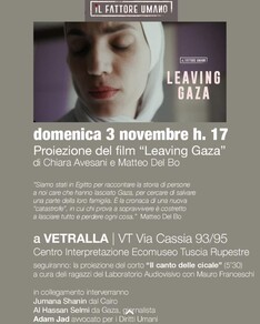 Proiezione del Docufilm "LEAVING GAZA"