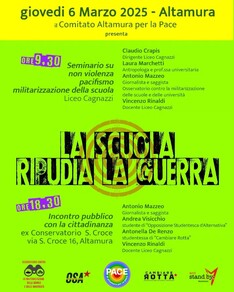 La scuola ripudia la guerra