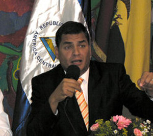 Correa a Managua (© Foto G. Trucchi)