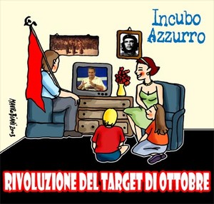 teleconsumisticomunisti - incubo azzurro  Vignetta di Mauro Biani