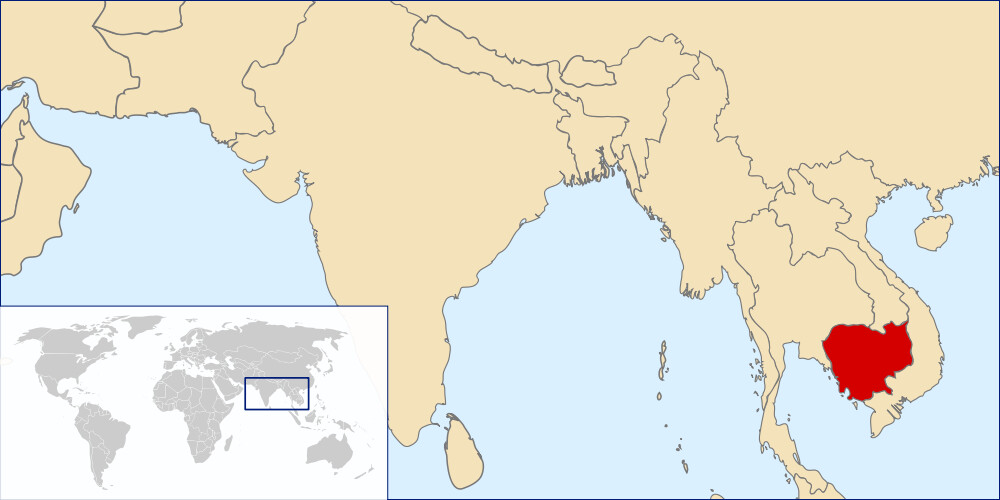 Locazione geografica della Cambogia