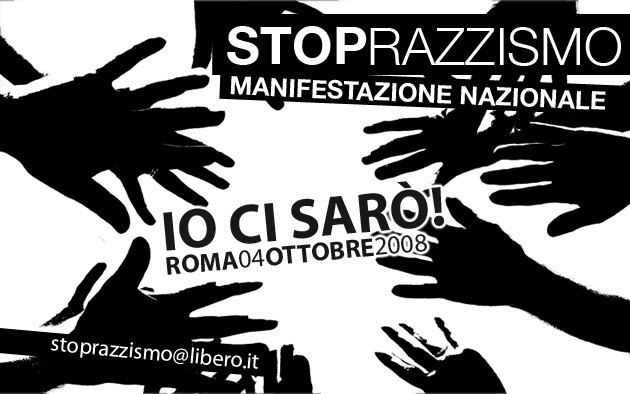 Logo della manifestazione antirazzista del 4 ottobre 2008