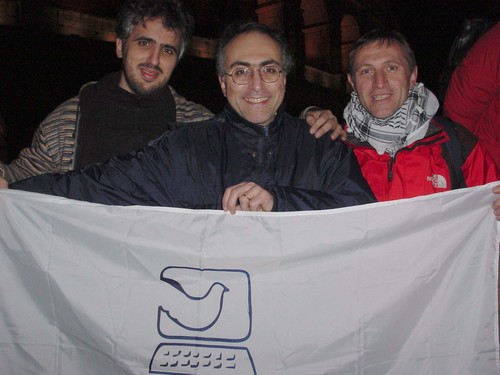 PeaceLink :-) da sinistra: Francesco Iannuzzelli, Sandro Marescotti e Enrico Marcandalli