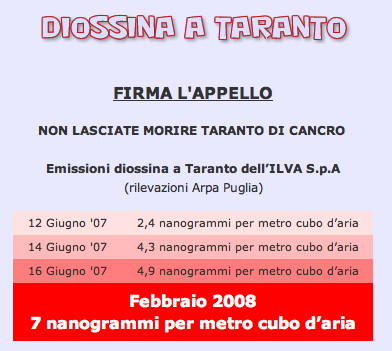 Taranto Diossina - Appello