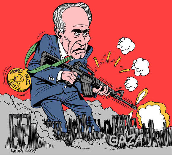 Carlos Latuff on the Nobel Laureate Shimon Peres
