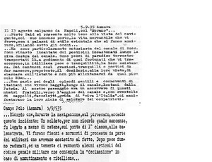 1935 Diario. Salpo da Napoli per Asmara, ricordo decimazione. (3° Alla conquista dell'impero)