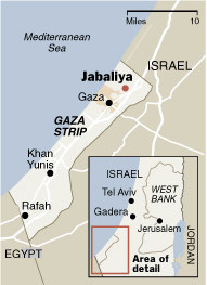 Mappa della Striscia di Gaza