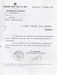 Lettera Afis (Chisimaio) in risposta alla richiesta di Lavoro di Sabbetta (12° Condanna a vita senza processo)