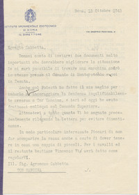 Comunicazione dei salvacondotti ottenuti per salvaguardare la Tenuta (14° IO & Maymone)