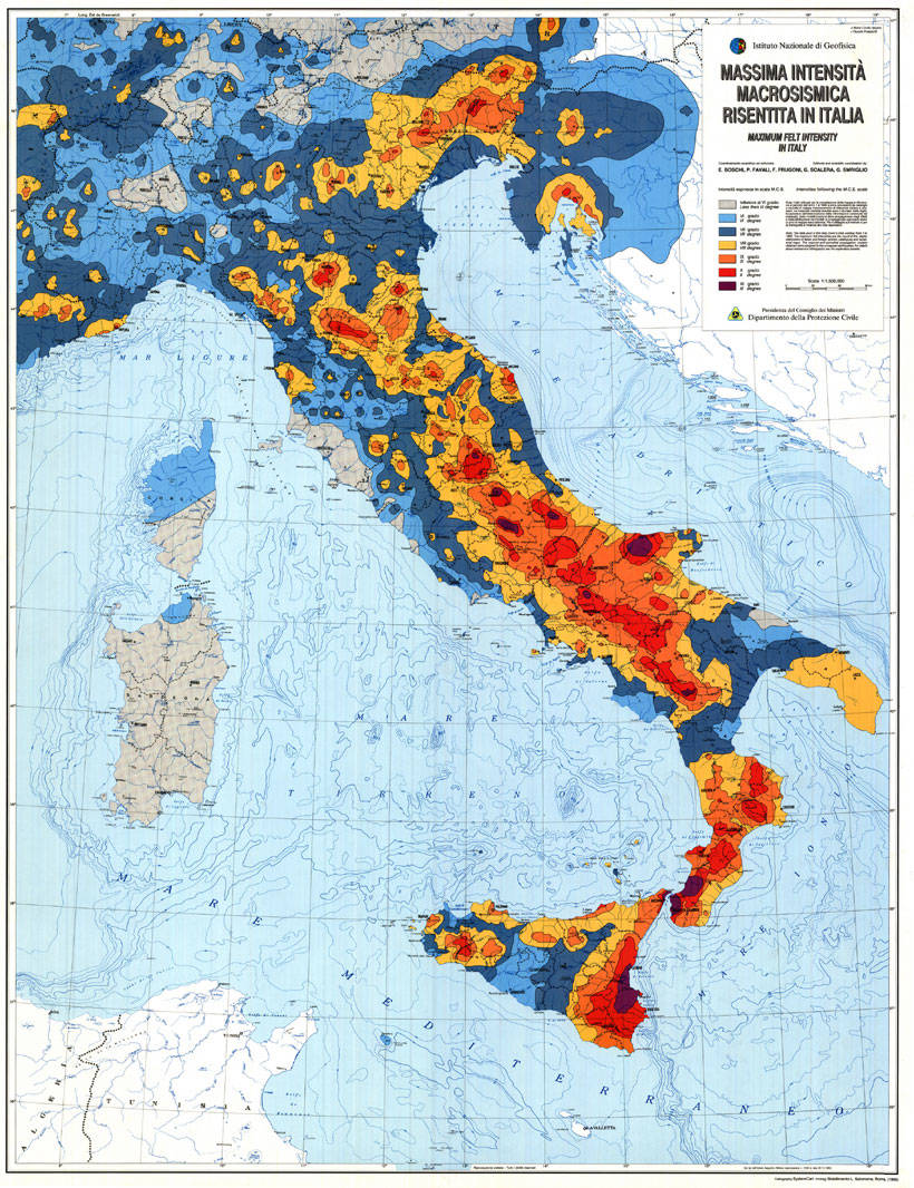 La mappa del rischio sismico