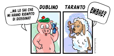 Una vignetta sul maiale e sulla pecora alla diossina