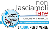 banner referendario del comitato "Salva l'Acqua" Abruzzo