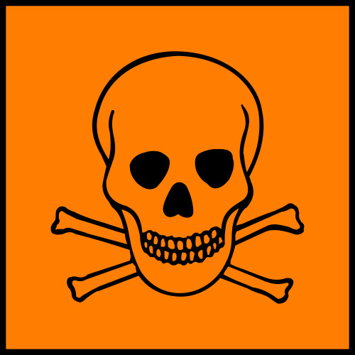 Il rischio chimico del benzo(a)pirene è ufficialmente contraddistinto da questo simbolo ufficiale