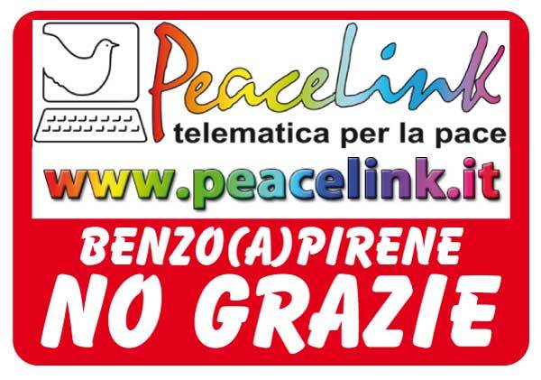 L'adesivo della campagna di PeaceLink, per riceverlo scrivere un sms al 3290980335