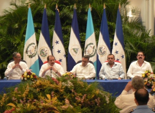  Presidenti del CA-4 riuniti a Managua © (Foto G. Trucchi)