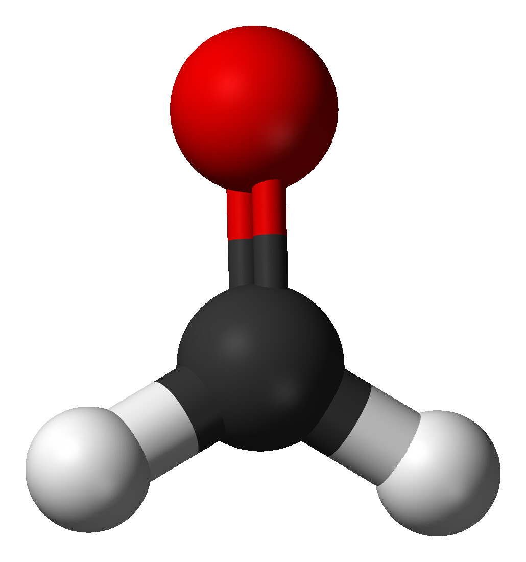 Formaldeide (CH2O), immagine molecolare tridimensionale