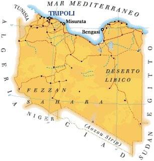 Libia, carta geografica