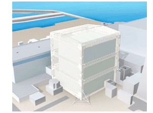 Centrale di Fukushima - modello della copertura per i reattori