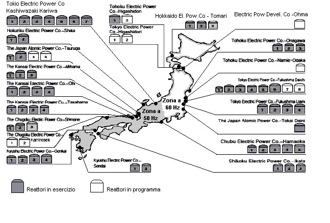 Centrali nucleari in Giappone