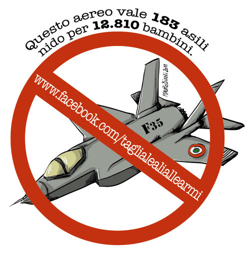 Rete Italiana per il Disarmo - campagna NO F35 - Taglia le ali alle armi!