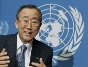 Il segretario generale dell'Onu, Ban Ki-moon