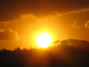 Tramonto dal giardino della Casa petr la Pace - anno 2008