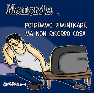 La Memoria? Domani.  Vignetta di Mauro Biani ;  Mauro Biani weblog 