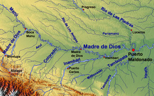 Map o River Madre de Dios