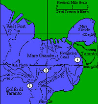 La mappa del porto di Taranto, tratta da un sito militare Usa.