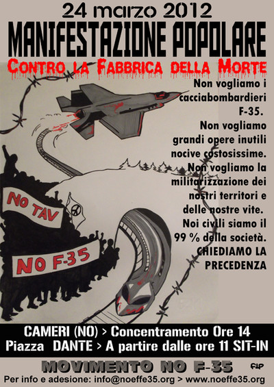 Manifestazione NO F35 Novara