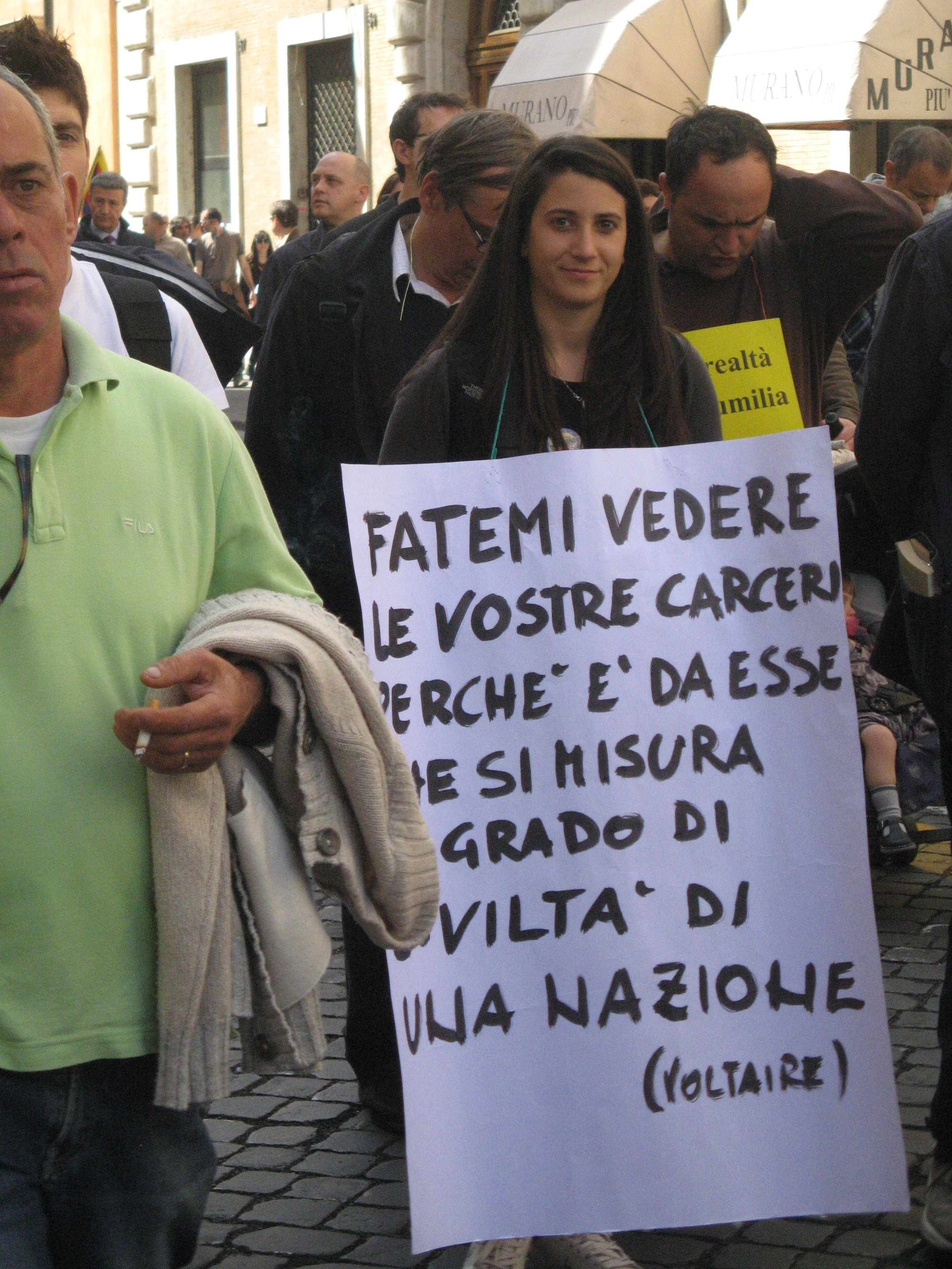 Marcia per denunciare le condizioni delle carceri e della giustizia in Italia, che ha collezionato varie condanne da parte della Corte Europea dei diritti dell'Uomo