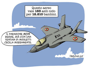 "No ai caccia F35". L'appuntamento è per le 12.45 di giovedì 12 luglio a Roma in Piazza Montecitorio, davanti alla Camera dei Deputati. 