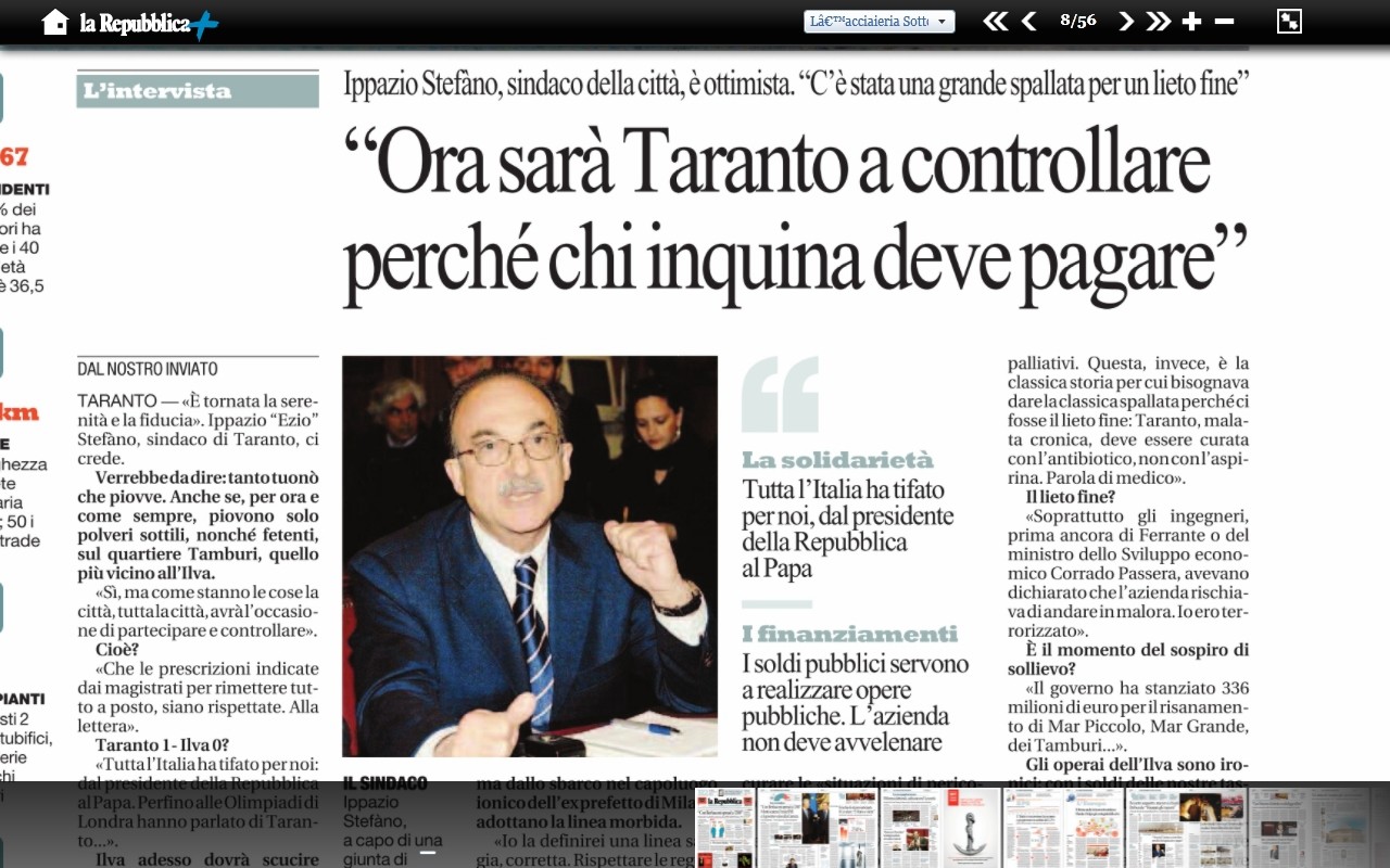 Articolo di "Repubblica" - 8 agosto 2012