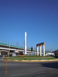 Il missile all'entrata di Colleferro
