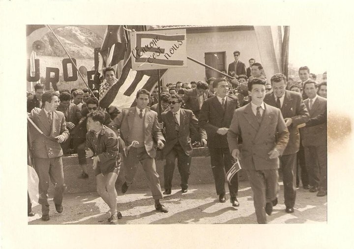 Manifestazione federalista al Ponte San Luigi, Ventimiglia 1954