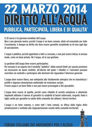 volantino giornata mondiale dell'acqua - Abruzzo Social Forum 2014