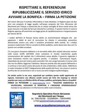 volantino giornata mondiale dell'acqua - Abruzzo Social Forum 2014 -retro