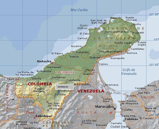Mapa de Guajira