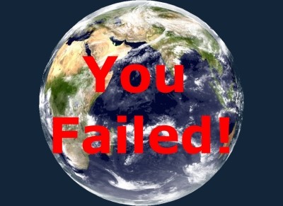 You failed!: hai fallito! - Messaggio che appare a video quando non si supera un livello di un videogioco
