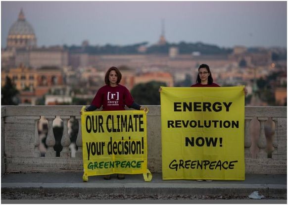 Roma, 6 maggio 2014. Greenpeace: "Solo con l'efficienza e le rinnovabili si può raggiungere l'indipendenza e la sicurezza energetica"    