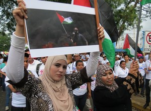 Manifestazione in solidarietà con la Palestina (Foto G. Trucchi | LINyM)