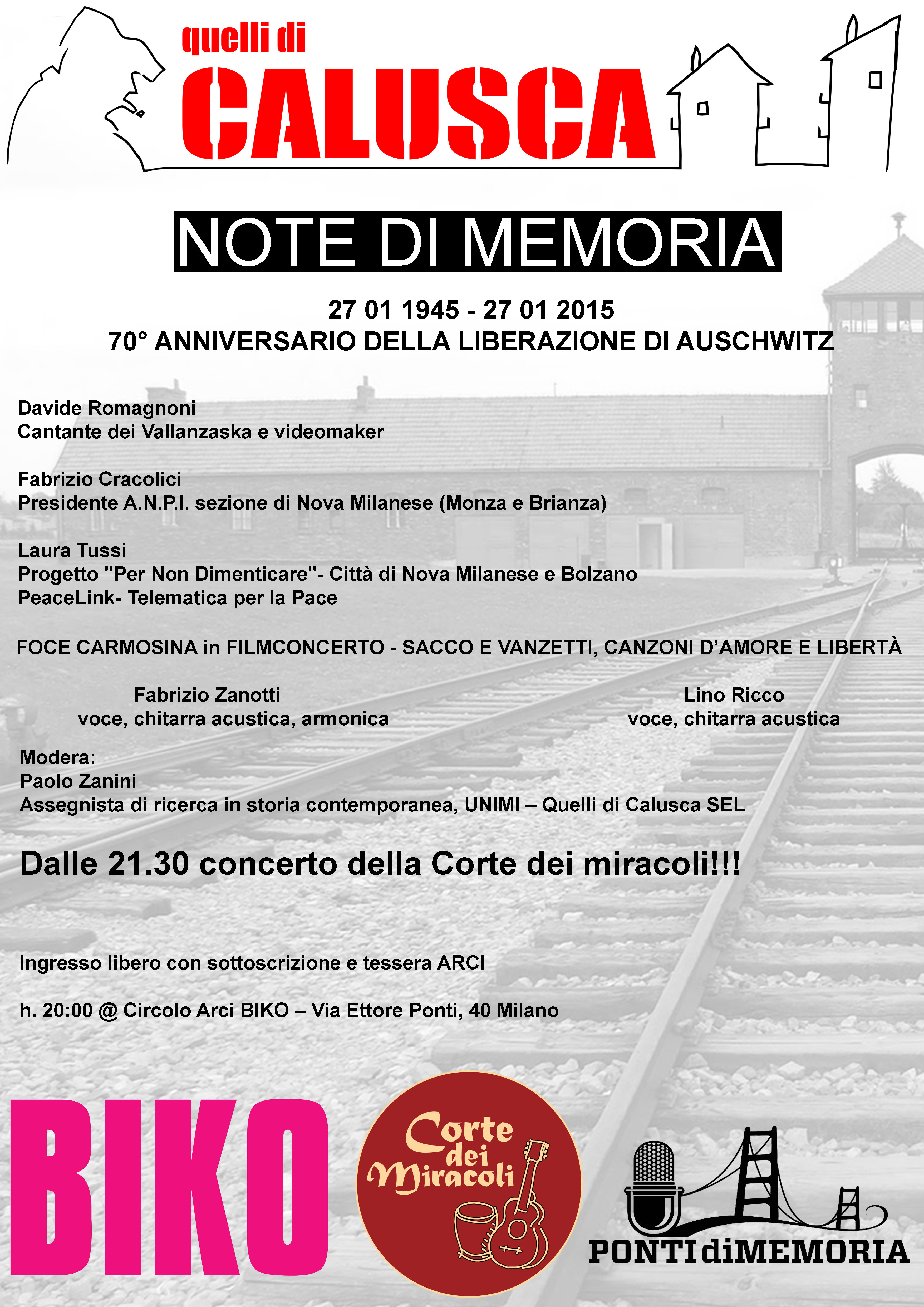 Note di Memoria, 27 Gennaio (1945-2015) 
