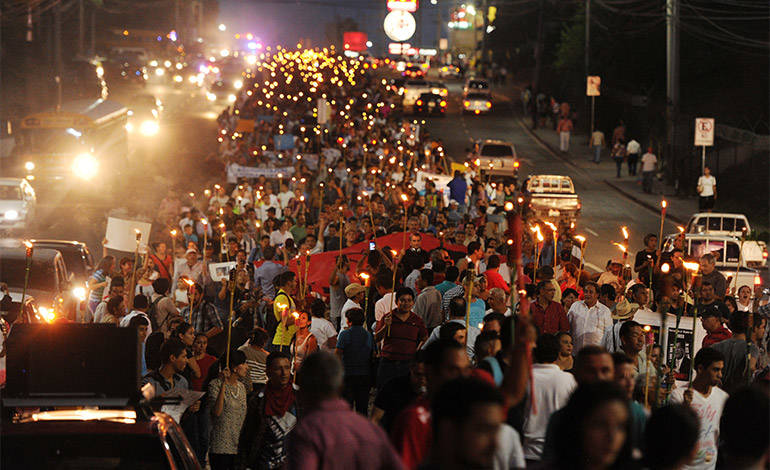 Protesta a Tegucigalpa (Foto La Tribuna)
