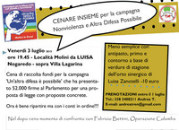 Venerdì 3 luglio - CENARE INSIEME per la campagna