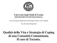 Qualità della Vita e Strategia di Coping di una Comunità Contaminata. Il caso di Taranto.