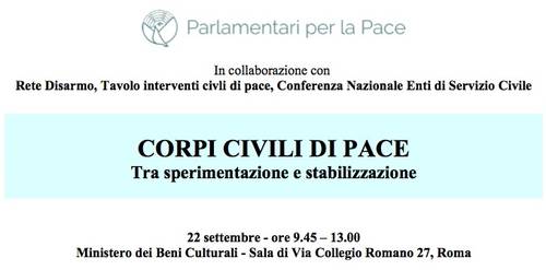 Corpi Civili pace Convegno Roma 22 settembre 2015