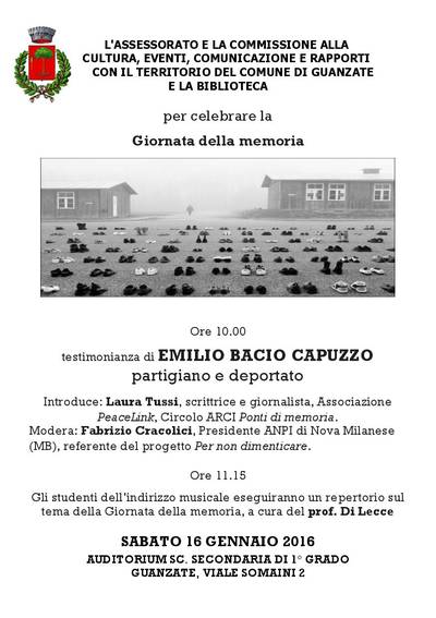Il Giorno della Memoria con le Scuole di Guanzate (Como)