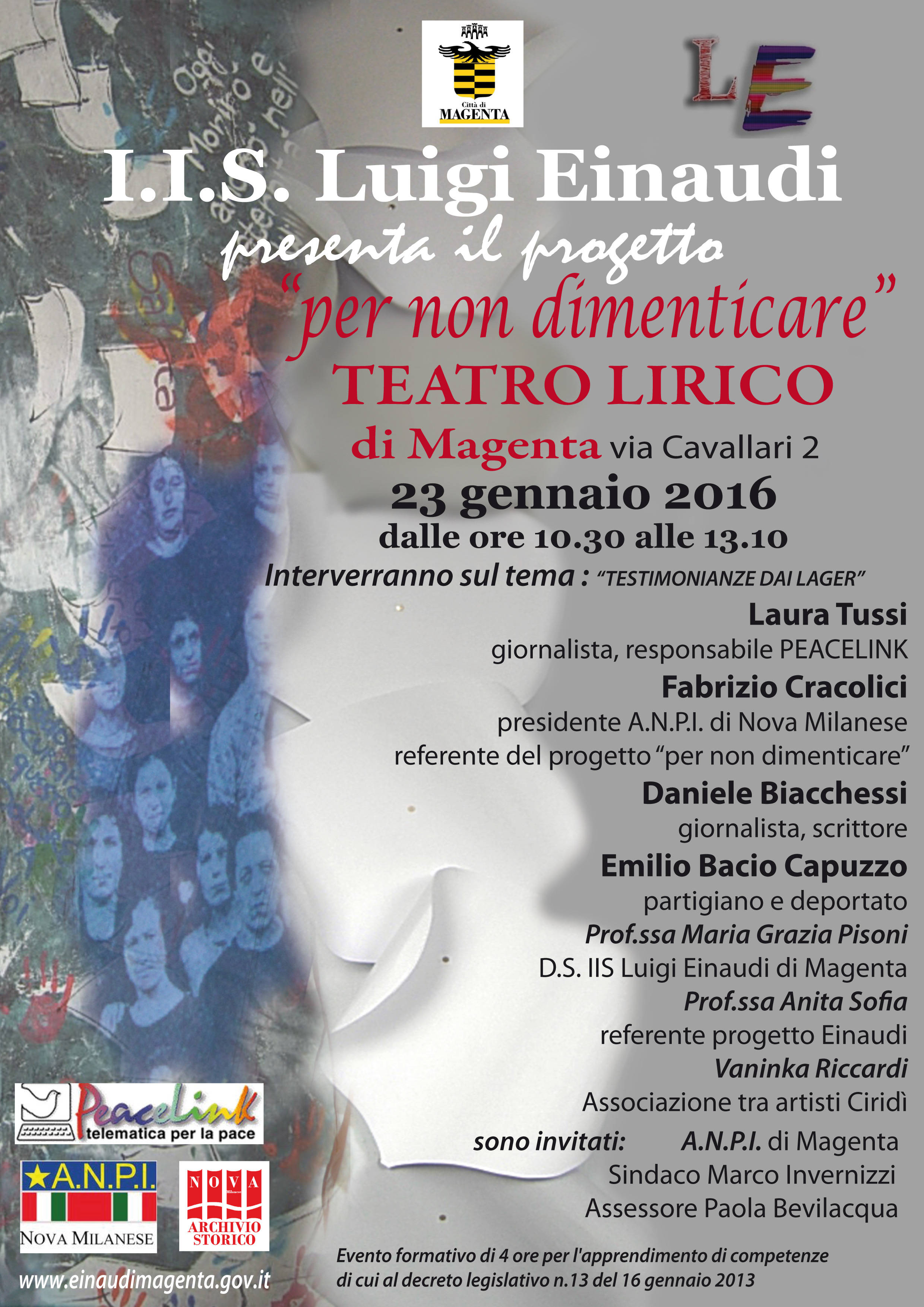 Giorno della Memoria 2016 al Teatro Lirico di Magenta