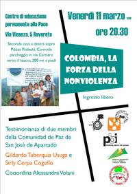 11-3-2016 Colombia, la forza della nonviolenza