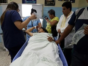 Félix Molina ricoverato al Hospital Escuela di Tegucigalpa (Foto Cofadeh)